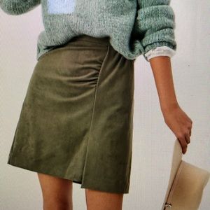 Anthropologie Green Sueded Mini Skirt - Size 4
